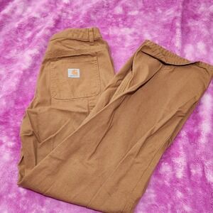 Carhartt Youth Carpenter Utility Pants Brown Size 16 Measured 28 x 27.5